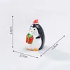 Pinguim de Natal Fofo Paisagem em Miniatura Cena de Neve Decoração Chaveiro Pingente Pinguim Antártico Pequeno Animal