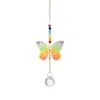 Campanilla de Viento para Patio Colgante de Cristal Atrapasol Mariposa Abeja Arcoíris Pieza de Metal Colgante de Cuentas de Colores Suministro Transfronterizo