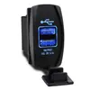 Interface de carregamento de energia 5V com luz LED 3.1A Tipo balancim Carregador USB duplo para carro/barco À prova d'água à prova de poeira