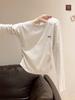 Camiseta de Algodón con Cintura Ajustada, Plisada, de Manga Larga para Mujer, Estilo Nuevo Otoño e Invierno 2026, Top de Hombro Irregular, Camiseta Básica de Capa Interior para Mujer