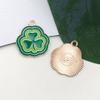Sombrero de Copa Suerte Trébol Gota de Aceite Pendientes Colgante Collar Trébol Festival Irlandés Colgante Accesorios de Joyería DIY
