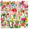 50 Adesivos Transparentes Florais e de Material Vegetal para Decorar Cadernos, Tablets, Capas de Celular e Garrafas de Água Adesivos de Animais de Estimação