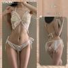 Lencería sexy gratis fuera de uniforme sexy malla transparente pasión mariposa de tres puntos sin espalda traje abierto al por mayor 268