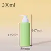 Frasco de shampoo branco em estoque, frasco de loção corporal tipo pump de PE, frasco refil para gel de banho 200/300/500ml