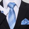 Corbata floral informal de estilo coreano para hombre, conjunto de gemelos y pañuelo de bolsillo de seda de poliéster jacquard