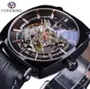 Nuevo Reloj Mecánico Semi-Automático de Acero para Hombre Forsining, Moda Casual Estilo Europeo y Americano, Hueco, Resistente al Agua