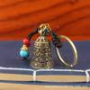 Llavero con colgante de campana de latón retro con seis palabras verdaderas, decoración creativa para hombres y mujeres, colgante de campana de Sutra del Corazón, artesanías