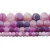 Serie Morada Piedra Natural Cuentas Redondas Amatista Soñadora Cuentas Sueltas Ágata de Vidrio Morado Sintético K9Diy Accesorios para Joyería