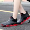 Sapatos de chuva de casal de tubo curto transfronteiriço Sapatos masculinos de cano baixo Estilo coreano Sapatos de água Fundo grosso Boca rasa Sapatos de borracha de cozinha antiderrapantes para homens e mulheres