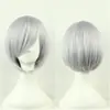 Peruca Cos anime rosa cabeça de corte franja lateral cabelo bobo cor Peruca Cosplay cabelo curto atacado