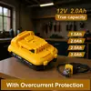 Reemplazo para Batería Original Dewalt 12V 2000Mah Dcb120 para Herramientas Eléctricas Taladro Inalámbrico