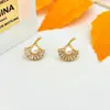 Pendientes de Ginkgo Perla, Pendientes Pequeños y de Moda para Mujer, Diseño de Nicho, Sencillos y Elegantes, Nuevo Estilo Versátil