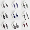 Pendientes Amazon transfronterizos, extragrandes, electrochapados, elegantes, de estilo largo, con un toque de alta gama, adornados con borlas y pedrería negra