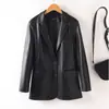 Roupas femininas estilo europeu e americano transfronteiriças coleção outono 2026 novo blazer elegante simples solto reto de dois botões plus size