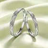 Anillos de pareja estilo Sur de China de plata pura s999 al por mayor, simples y de alta gama, anillos de diseño texturizado creativo de nicho