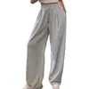 Calça de moletom casual para comércio exterior da Amazon europeia e americana, calça de perna reta moderna, calça esportiva solta de cintura alta com cordão, calça comprida para mulheres