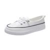 Zapatos blancos para mujer, otoño 2023, nuevos, planos, de corte bajo, estilo preppy, informales, combinables, sin cordones, cómodos, zapatillas deportivas