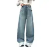 Pantalones de Niña Otoño/Invierno 2026 Elegantes Ropa de Otoño para Niños Jeans Jeans Bordados con Número en Bolsillo Trasero para Niña Pequeña
