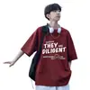 Camisa de manga curta de verão, terno para meninos, roupa casual, moda de marca, roupa masculina bonita, camiseta esportiva estampada para estudantes