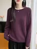 Suéter de Punto con Cuello Redondo de 7 Pines para Mujer Grueso Suave Cálido Otoño Invierno Ajustado Capa Base Jersey Ropa para Mujer Top Venta al por Mayor