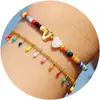 Pulseira de Letras Bolha com Contas Coloridas Cruzada Europeia e Americana Pulseira com Contas Douradas Joia para Uso Diário Feminino