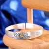 Pulsera de Plata 999 Hecha a Mano Grabada Pulsera de Plata para Mujer con Abertura Qiulian Vintage Anticuada