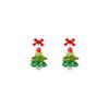 Brincos de Árvore de Natal com Laço Doce Atmosfera de Feriado de Natal Brincos de Personalidade Outono e Inverno Novos Brincos Criativos para Mulheres