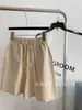 80% Algodón Estilo Coreano Bf Cintura Alta Ropa de Trabajo Un Botón Color Sólido Shorts para Mujer Sueltos Reductores de Edad Pierna Ancha Pantalones Cortos Ajustados Verano 2025