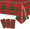 Nova Toalha de Mesa Tema Festa de Natal Papai Noel Vermelho Rena Decoração de Feriado Infantil Toalha de Mesa Descartável
