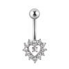 EABY nuevo piercing para ombligo de circón transfronterizo de acero inoxidable con forma de corazón y flor, piercing de moda para el ombligo, adornos para el ombligo, hebilla para el ombligo