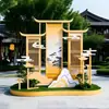 Novas Instalações de Arte de Paisagem Estilo Chinês, Nova Estética de Paisagem Estilo Chinês, Instalações Personalizadas Populares para Fotos