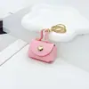 Pingente de bolsa mini em couro moderno estilo coreano, chaveiro, design criativo, disponível em várias cores, acessório de mini porta-moedas