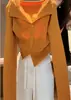 Suéter de Tricô Laranja com Acabamento em Renda para Mulheres no Outono, Estilo Francês Retrô, Macio e Preguiçoso, Inspirado em Dopamina, Super Estiloso