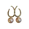Pendientes de Botón de Perla Redonda Francesa Lujo Ligero Moda de Alta Gama Pendientes Exquisitos para el Viaje Diario Accesorios de Pendientes Versátiles para Mujeres