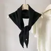 Bufanda Triángulo Engrosada Patrón de Diamantes 100% Lana Bufanda Cruzada Otoño/Invierno Nuevo Estilo Cálida Color Sólido Bufanda Pequeña para el Cuello para Mujer