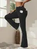 Calça Fitness Flare Feminina Amazon Cross-Border Cintura Alta Levanta Bumbum Alta Elasticidade Slim Fit Casual ao Ar Livre Calça de Yoga