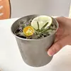 Taza de Café Estilo Retro Americano de Acero Inoxidable Mate Grado Alimenticio, Taza de Agua, Taza para Bebidas Frías, Taza Engrosada de Boca Ancha, Taza Estilo Industrial