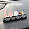 Placa de número de teléfono para coche, todo va bien, placa de número de aparcamiento temporal, decoración creativa para coche con diseño de lichi luminoso