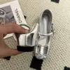 Zapatos Franceses de Estilo Super Hada con Boca Baja y una Sola Correa, Zapatos Mary Jane Plateados de Moda Coreana para Mujer, Modelo Nuevo para Verano y Otoño 2026