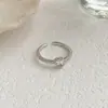 Anillo Versátil de Moda Corazón con Circonita Nicho Diseño de Alta Gama Exquisito Lujo Anillo Abierto Ajustable Joyería