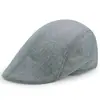 Gorra Plana para Mujer Gorra para Hombre Boina de Lino para Exteriores Primavera Verano Transpirable Gorra Británica Literaria Adelantada
