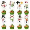 Decoração de Natal atacado boneco de neve toppers de bolo, inserts de decoração de bolo de aniversário de inverno e Natal