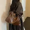 Bolsa de ombro única, elegante e simples, nova bolsa vintage estilosa grande para mulheres, bolsa de axila casual de grande capacidade para o dia a dia, moderna