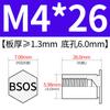 Yishenglong Pernos Remachables para Agujero Ciego de Acero Inoxidable Tuercas Remachables Placa de Presión Hexagonal Rosca Bsos-M3M4