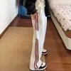 Pantalones de chándal pesados estilo americano con tres rayas para mujer, nueva marca de moda verano 2026, pantalones deportivos largos de corte holgado, pantalones casuales de pierna ancha