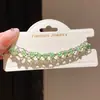 Pulsera circular de malla tejida con cuentas de cristal, pulsera vintage estilo palacio, joyería de alta gama nicho para mujer