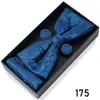 Pajarita para Hombre, Gemelos Jacquard para Boda de Negocios, Set de Tres Piezas con Pañuelo de Bolsillo, Set de Caja de Regalo con Accesorios de Traje de Moda