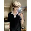 Camiseta de Manga Corta con Cuello de Camisa Falso de Dos Piezas para Hombre, Marca de Verano de Moda con un Toque de Lujo, Cuello Polo, Ropa Elegante de Manga Media Holgada para Hombre