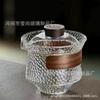 Tazón de té con tapa de vidrio, resistente al calor, antiescaldaduras, tazón de tres piezas con tapa, tazón de té individual, juego de té grande de Kung Fu, tazón de té con tapa