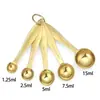 Conjunto de Colheres de Aço Inoxidável Metal Ponta Quadrada Cauda Quadrada Colheres Medidoras Utensílios de Confeitaria Ferramentas de Cozinha Atacado Redondo